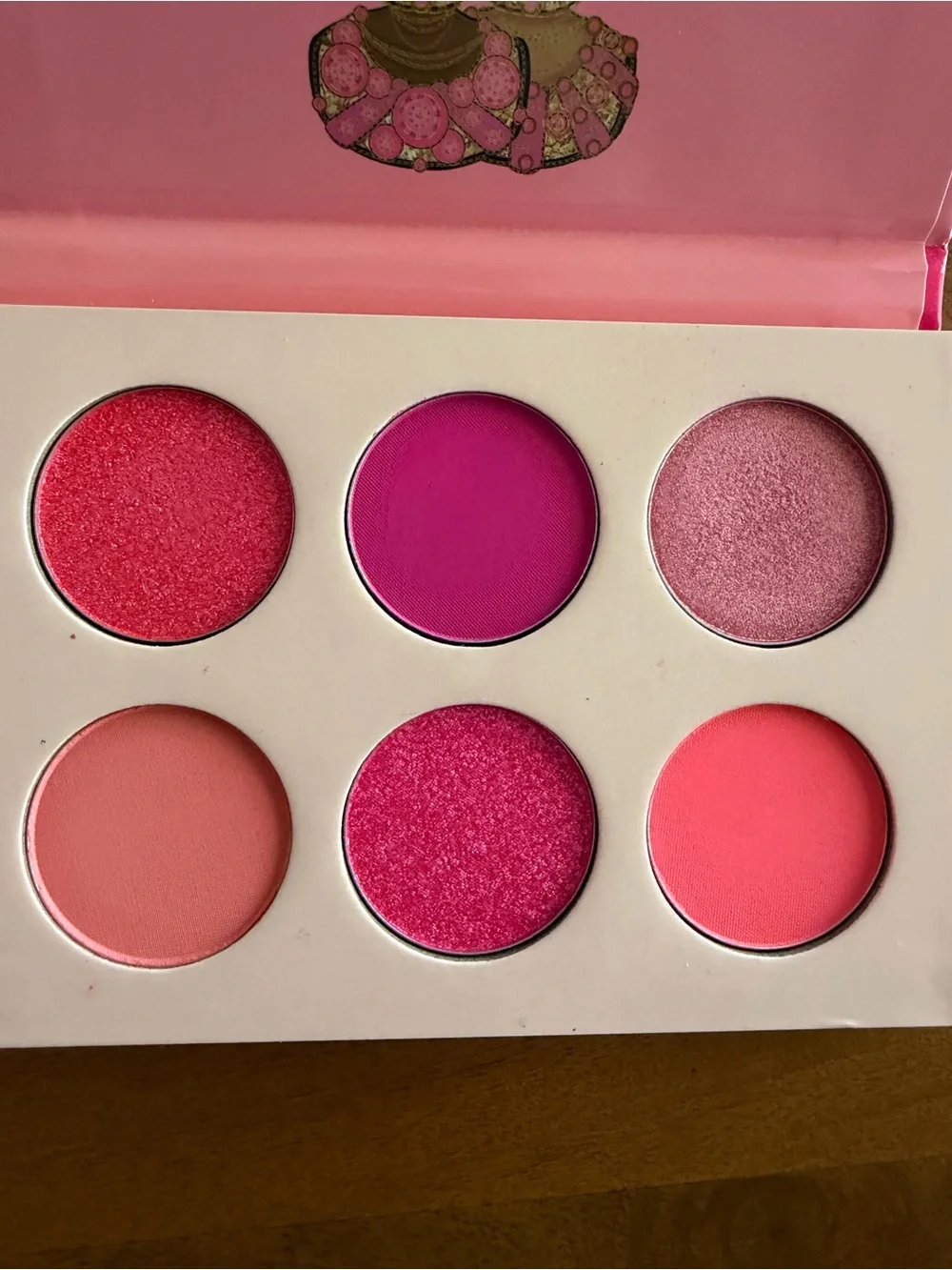 Pink Six-Pan Blush & Highlight Palette - Vibrant Pink Shades